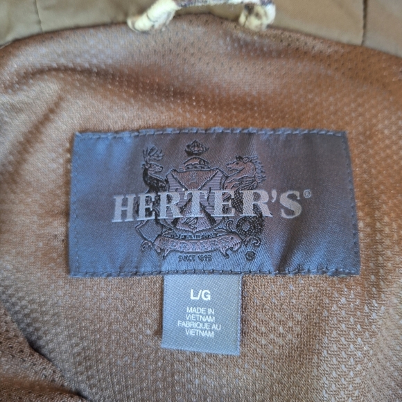 Herters Cabela's Mossy Oak Full Zip Hooded Camo Hunting Jacket Mens Size L - Picture 2 of 9